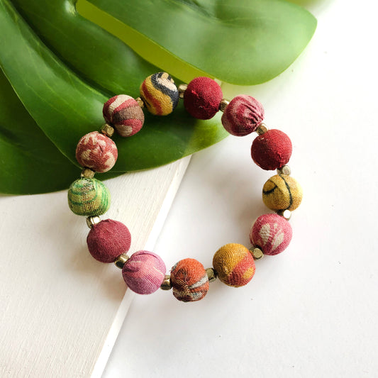 Small Kantha Bauble Bracelet - Extended