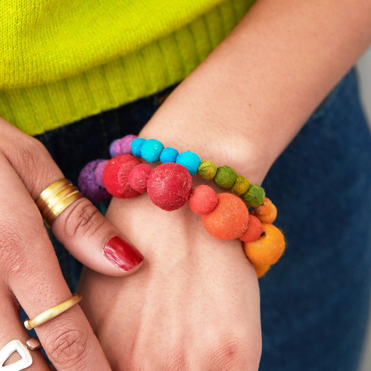 Kantha Prism Bauble Bracelet