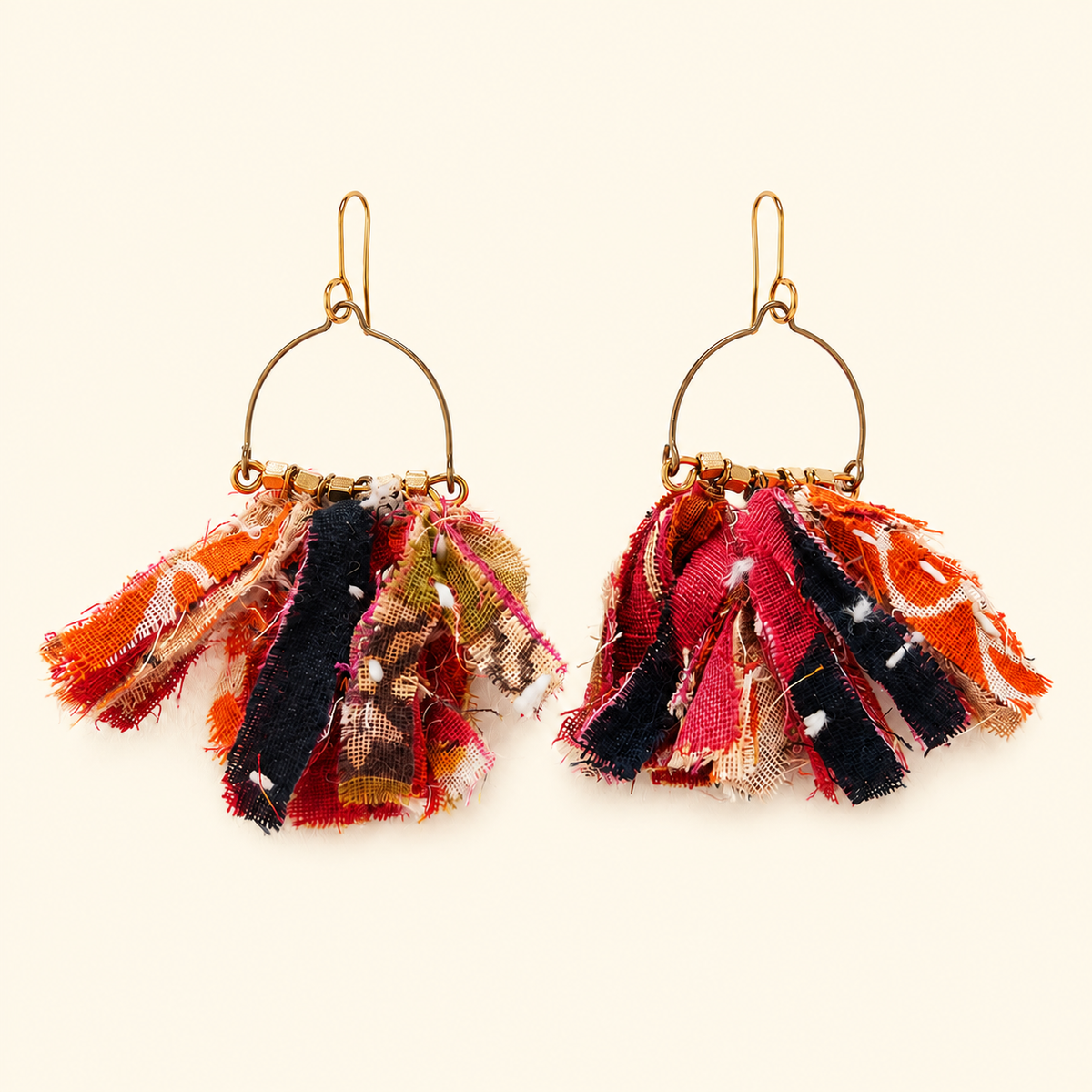 Kantha Fringed Earrings