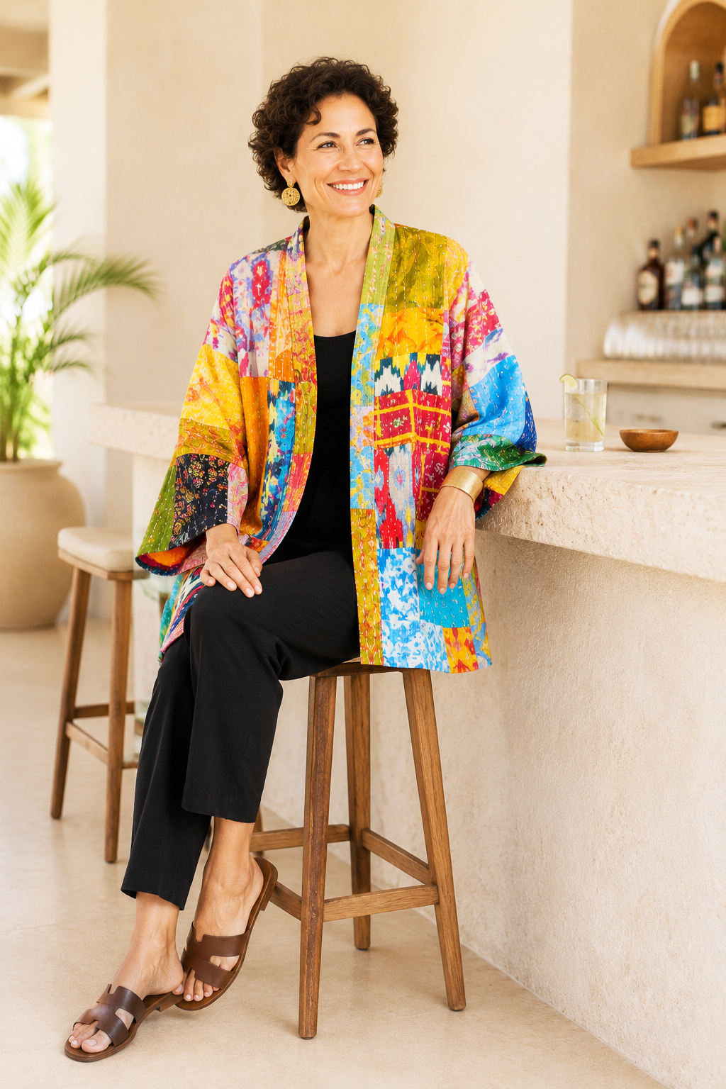 Kantha Reversible Cotton Kimono Jacket