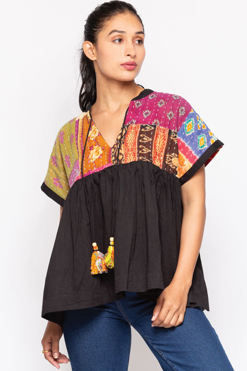 Kantha Cotton Tunic Top