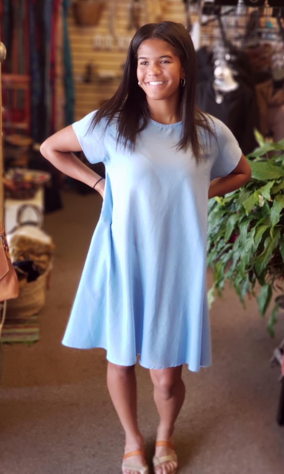 Sky Blue Cap Sleeve Dress Sky Blue Cap Sleeve Dress