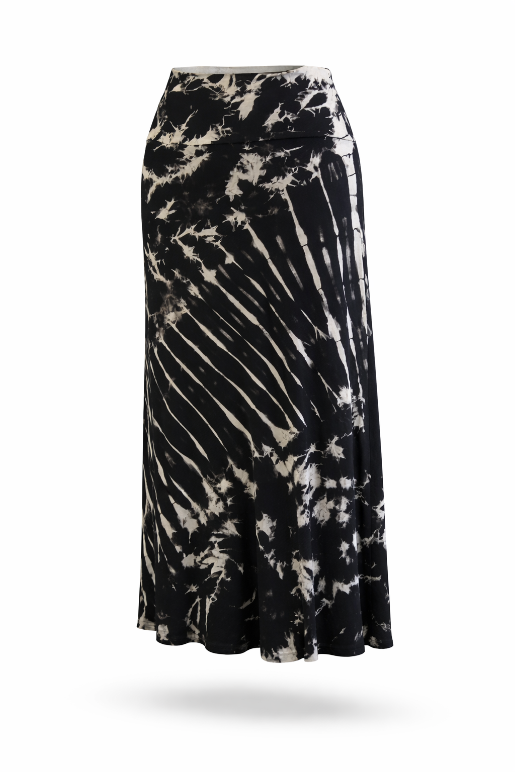 Long Tie-Dyed Skirt Black/Tan