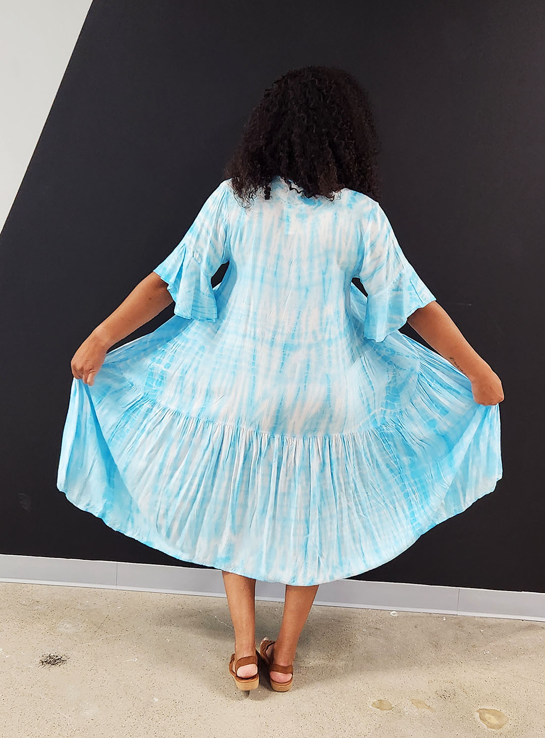 Blue Tie Dye Hi/Lo Dress