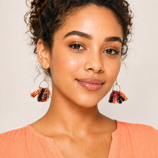 Kantha Fringed Earrings