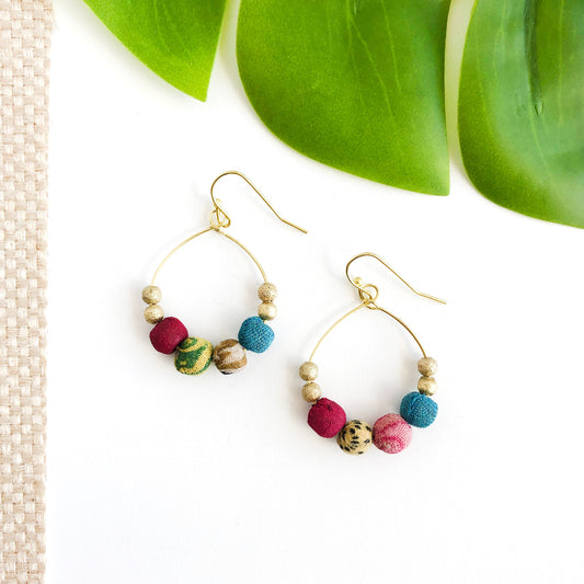 Kantha Petite Gilded Hoops