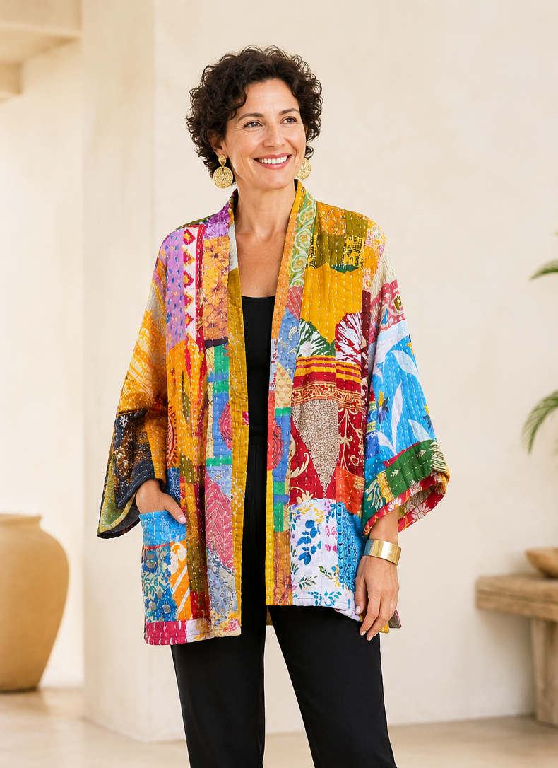 Kantha Reversible Cotton Kimono Jacket