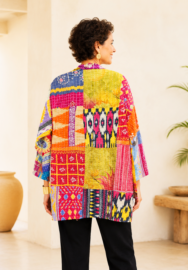 Kantha Reversible Cotton Kimono Jacket