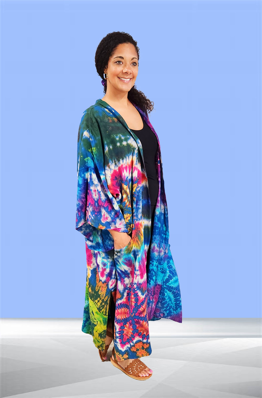 Tie Dye Duster Cardigan Kimono