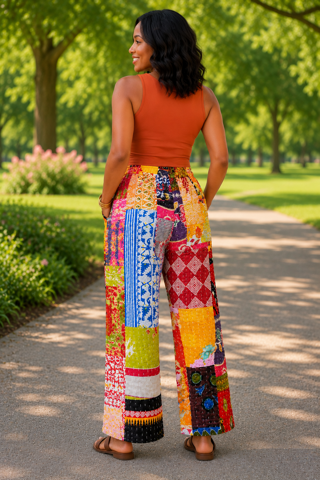 Reversible Kantha Pants
