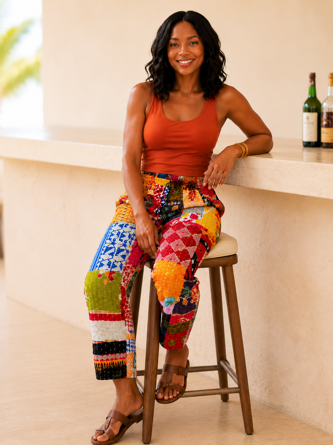 Reversible Kantha Pants