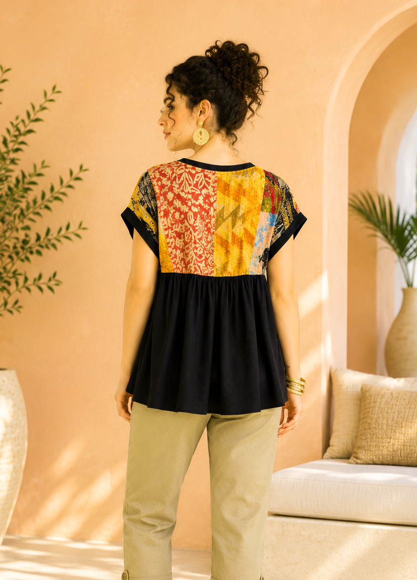 Kantha Cotton Tunic Top