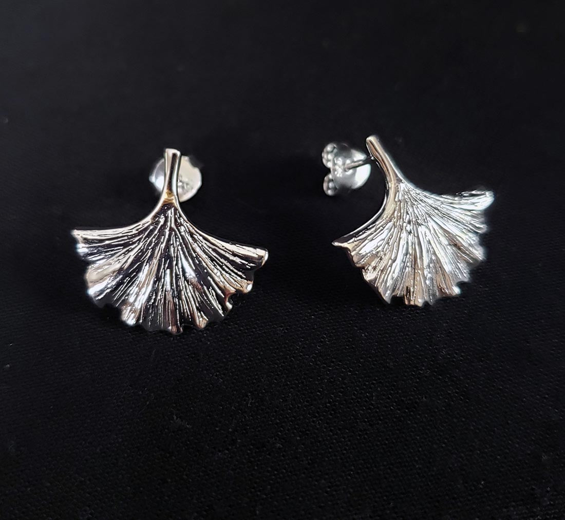 Palm Fan Sterling Silver Earrings