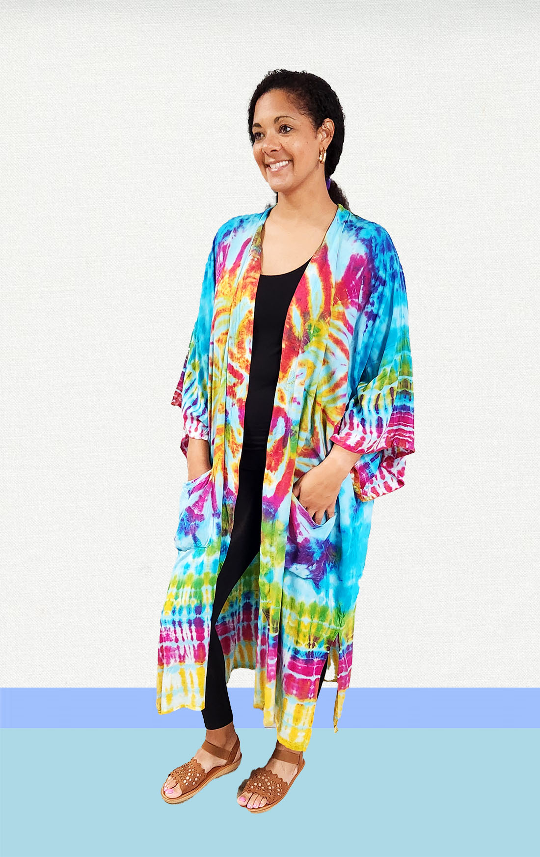 Tie Dye Duster Cardigan Kimono