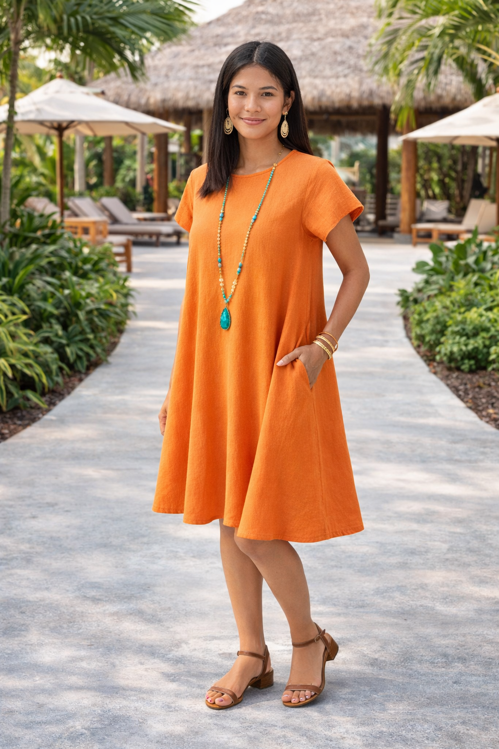 Citrus Cap Sleeve Dress