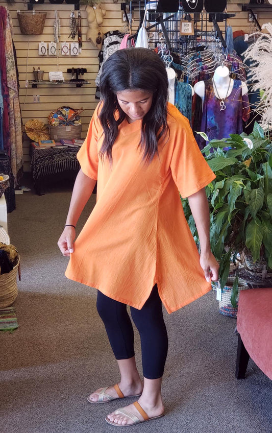 Oversized Cotton Tunic Citrus