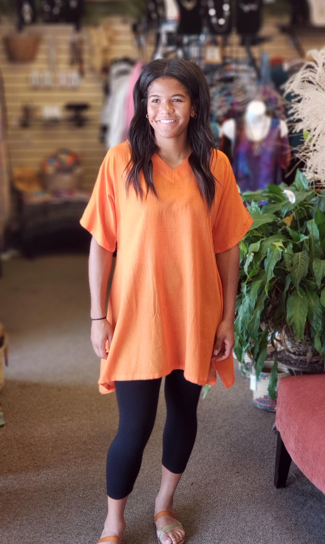 Oversized Cotton Tunic Citrus