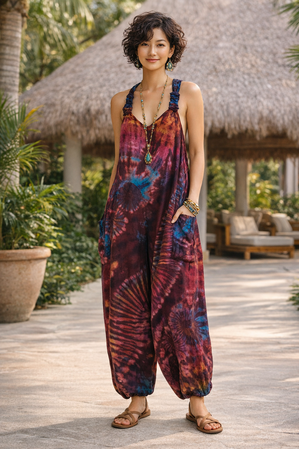 Tie Dye Jumpsuit Scrunchy