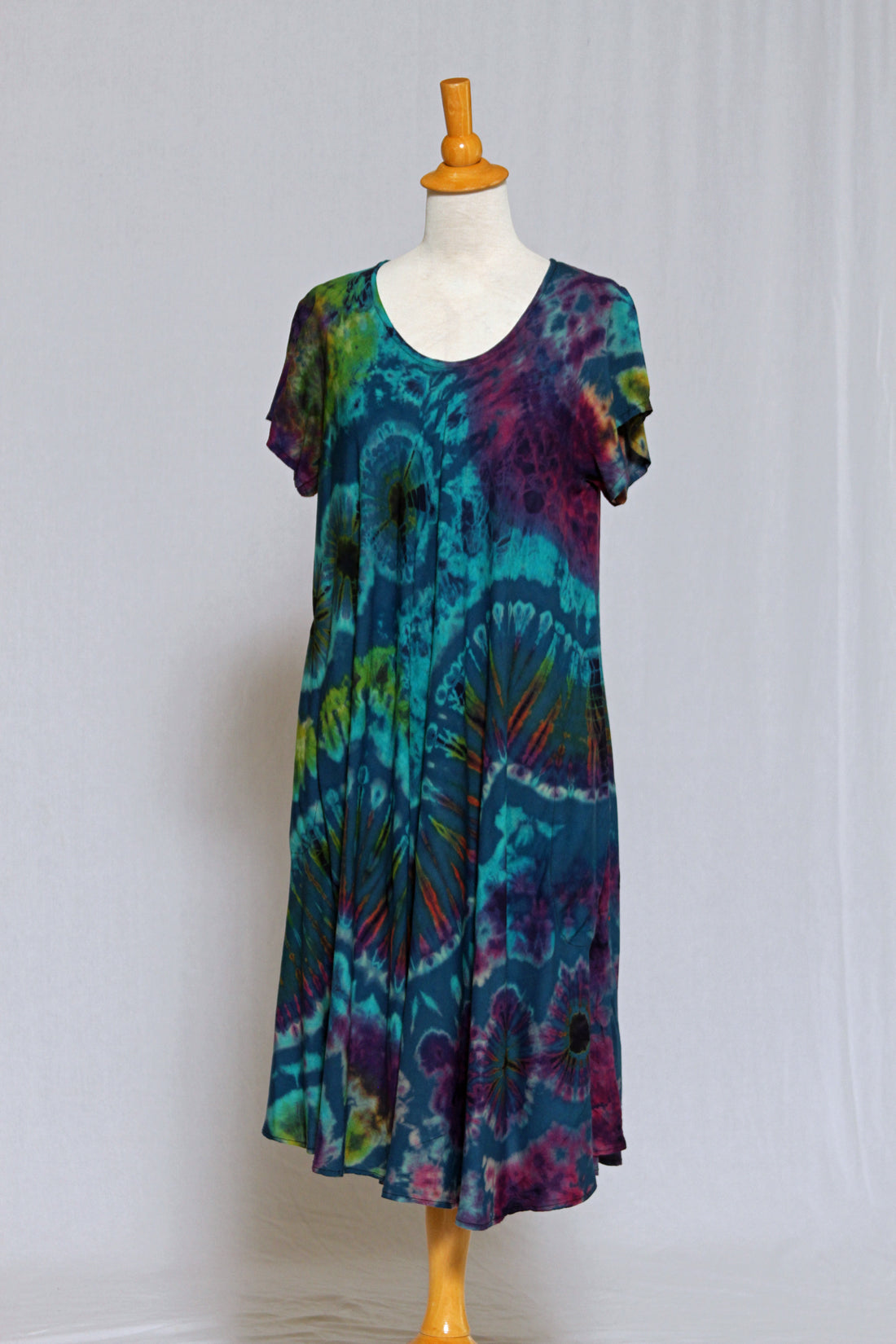 Tie-Dye Dress Cap Sleeves