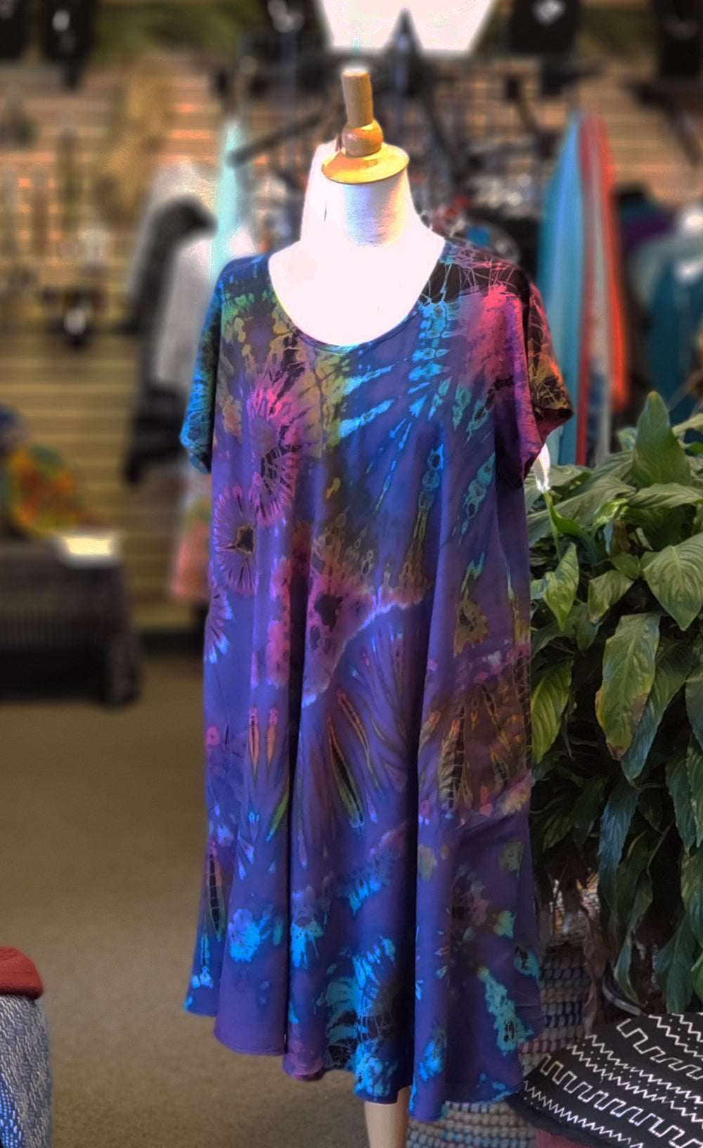 Tie-Dye Dress Cap Sleeves