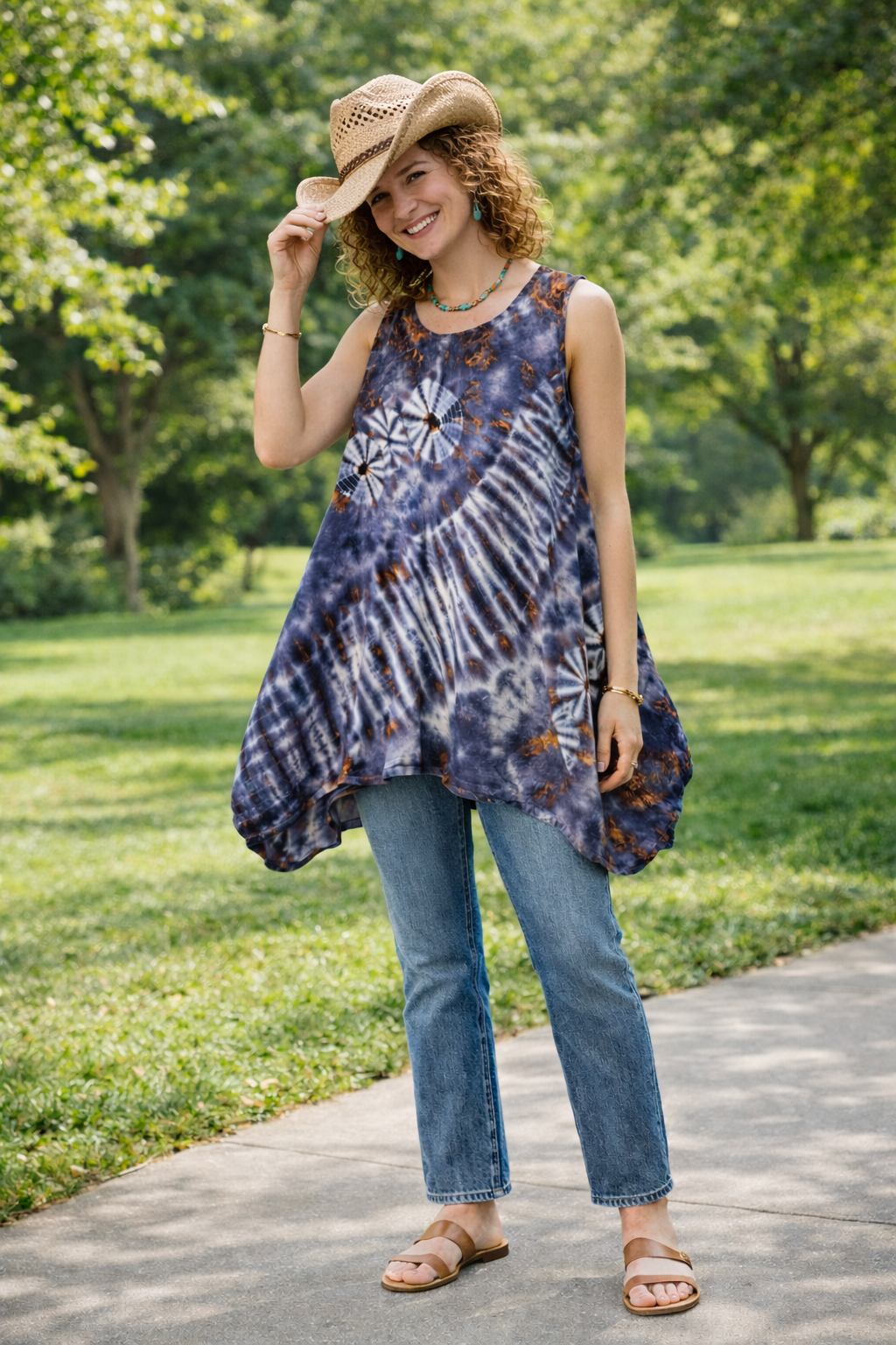 Tie Dye Sleeveless Jar Top