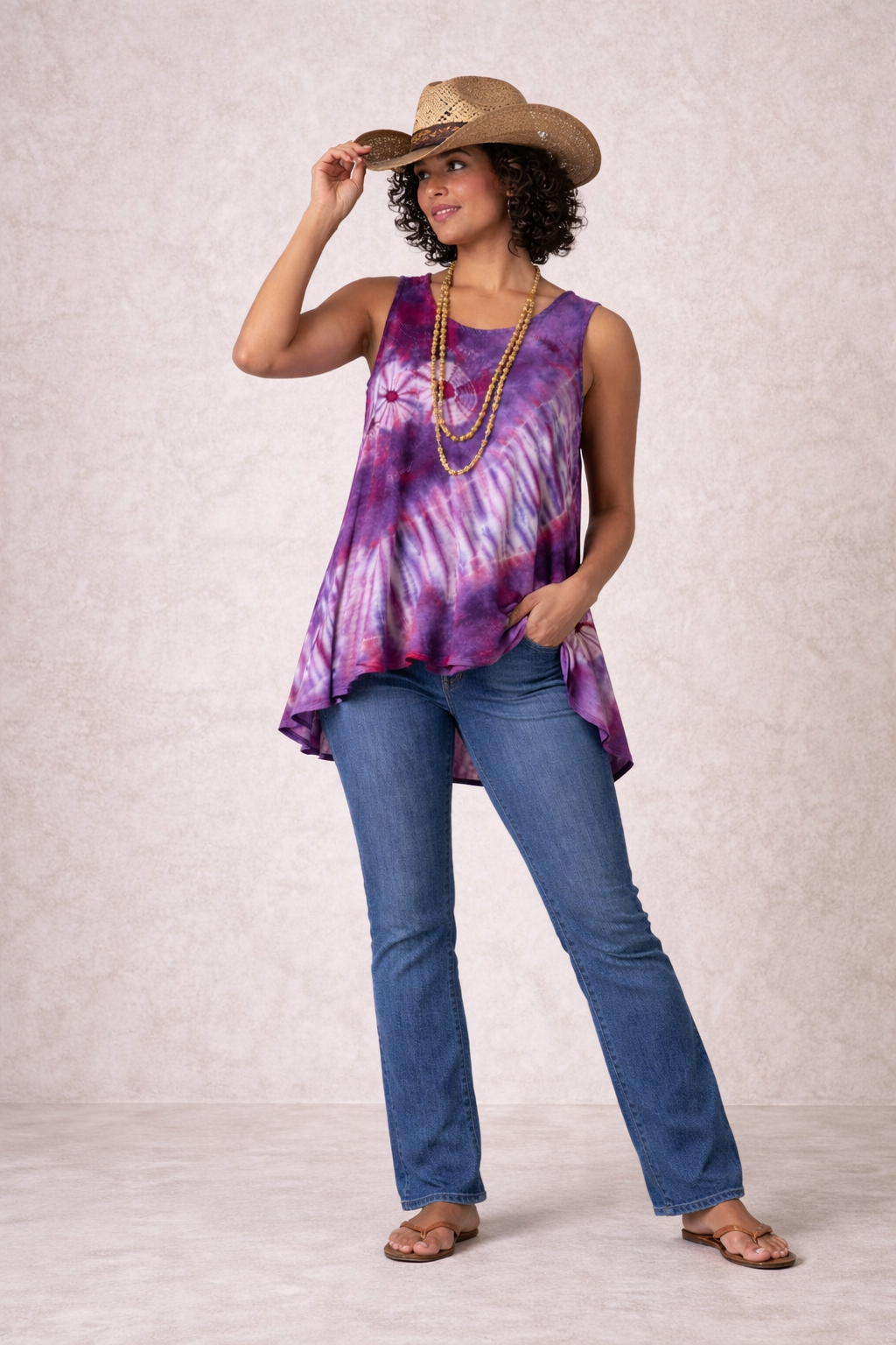 Tie Dye Sleeveless Jar Top