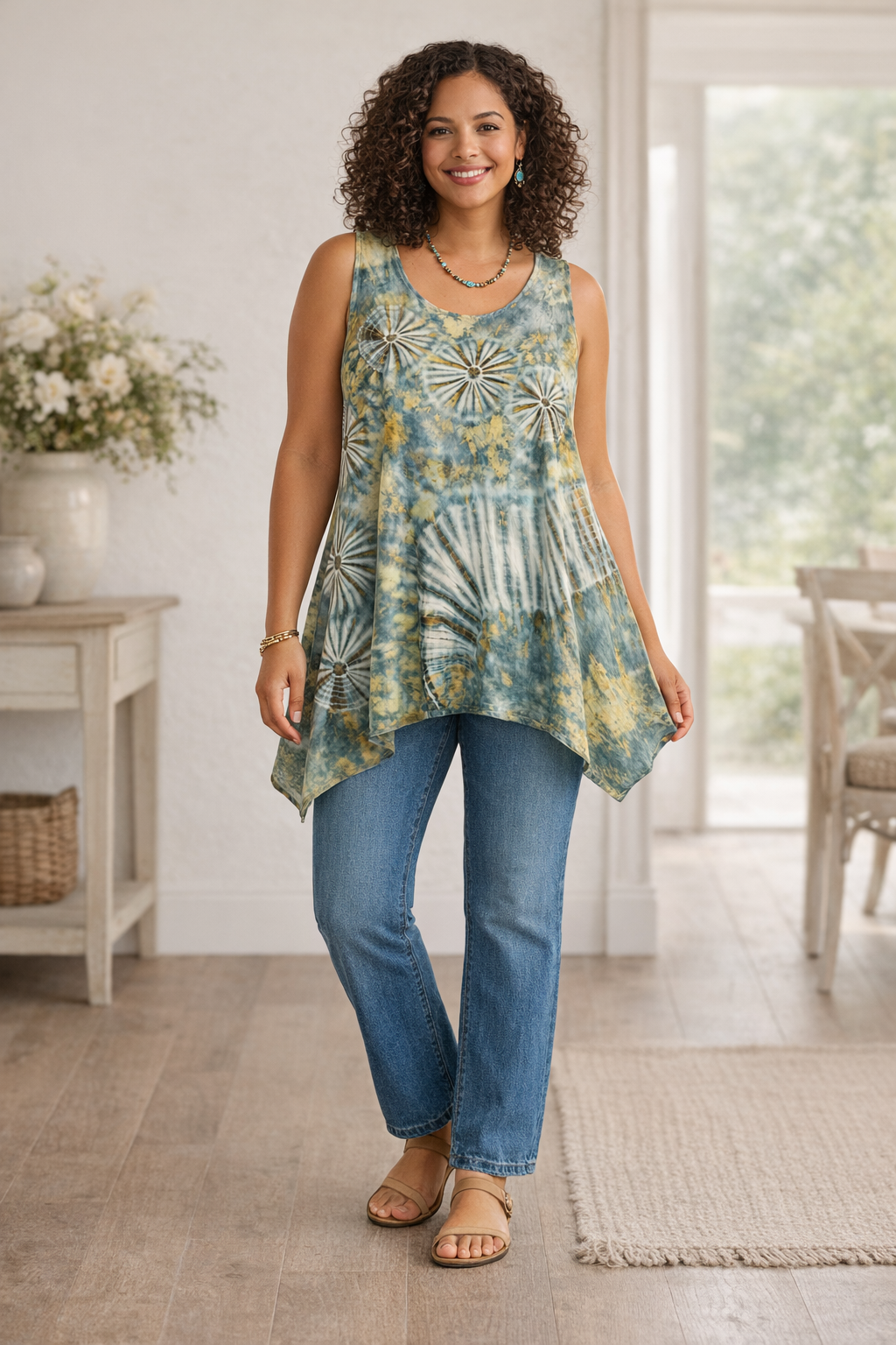 Tie Dye Sleeveless Jar Top