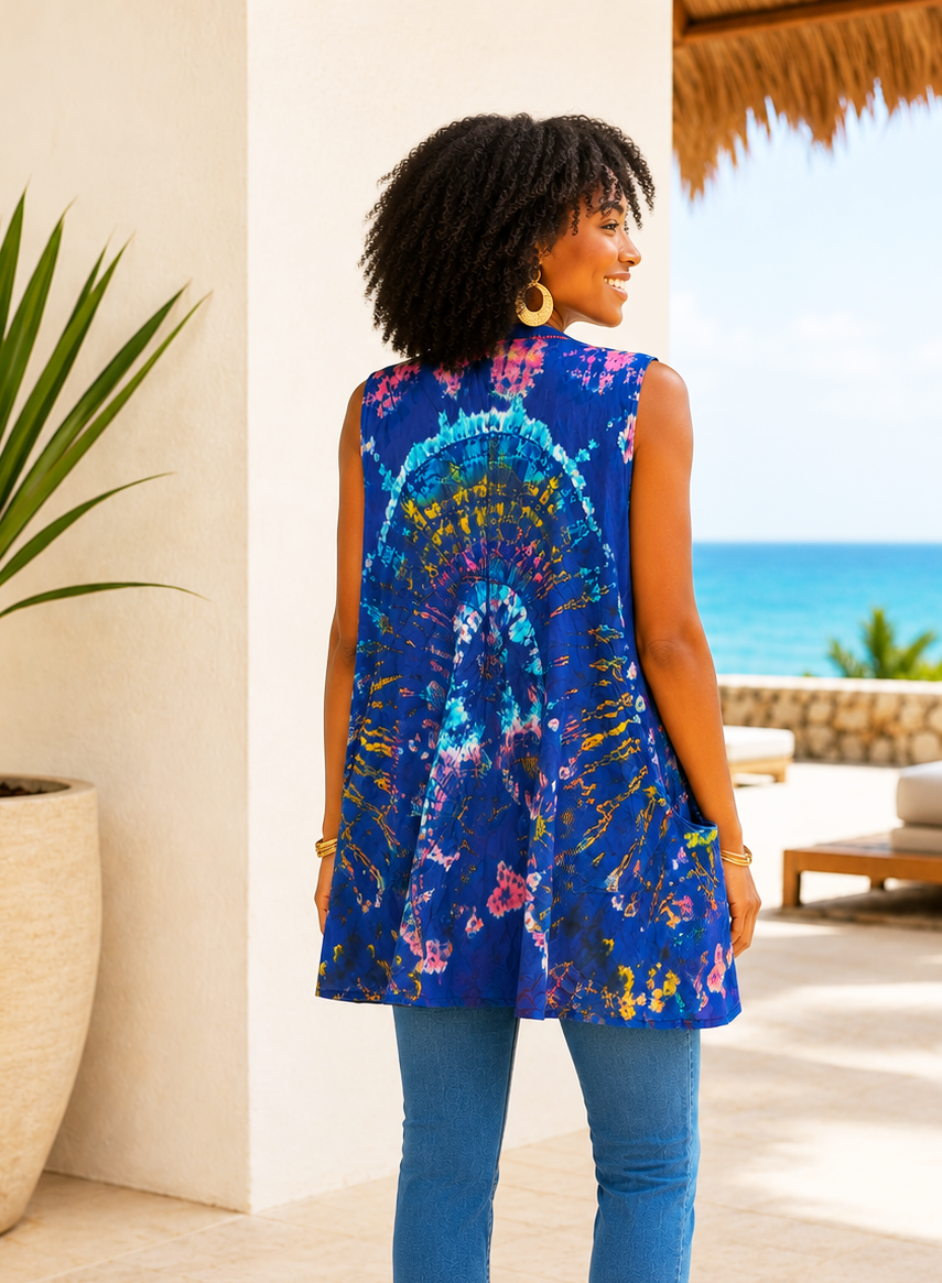 Tie Dye Vest Blue