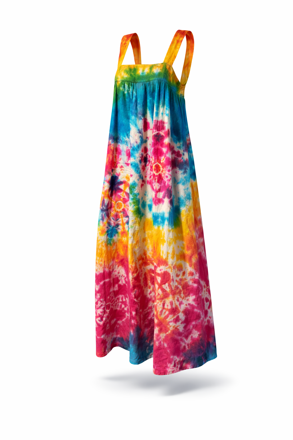 Tie Dye Square Neck Sleeveless Cotton Dress Zumi Tie Dye Square Neck Sleeveless Cotton Dress Zumi